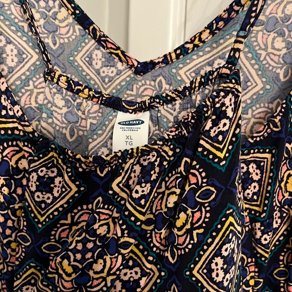 Old Navy Dress XL Black/blue/teal/tan/peach/yellow - Picture 2 of 4